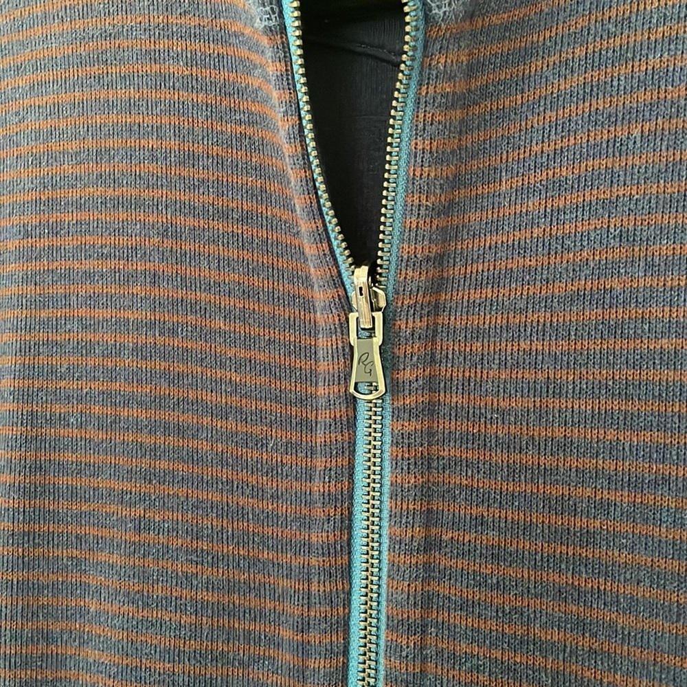 Robert Graham zip up striped sweater.  Size‎ M - Picture 3 of 9